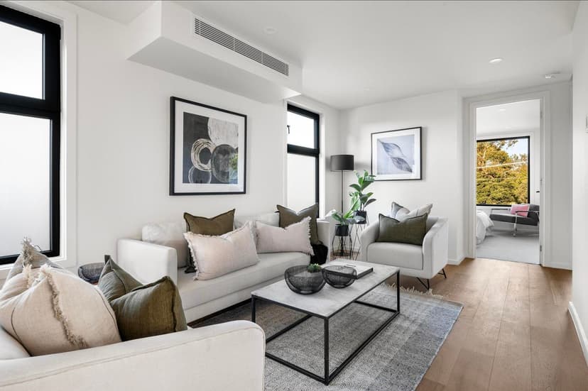 Beautifully styled Melbourne living room by Presentation Counts
